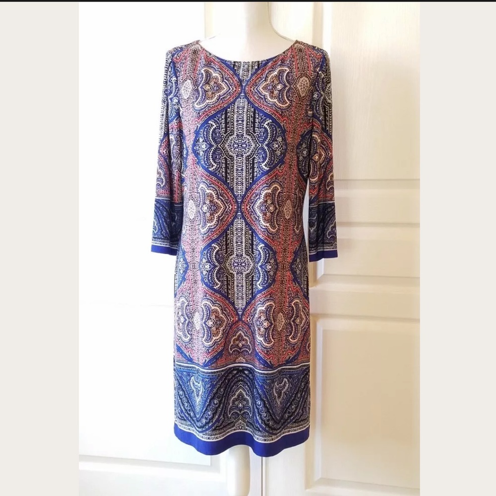 London Times Hamsa Henna Print Dress